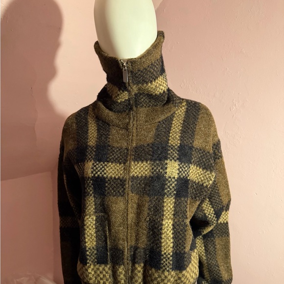 Zara Checkered Wool Jacket in Brown and Black - Picture 4 of 4